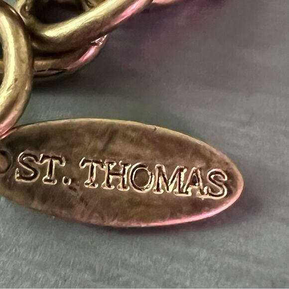 St. Thomas Gold Tone Bib Statement Necklace - Picture 7 of 9